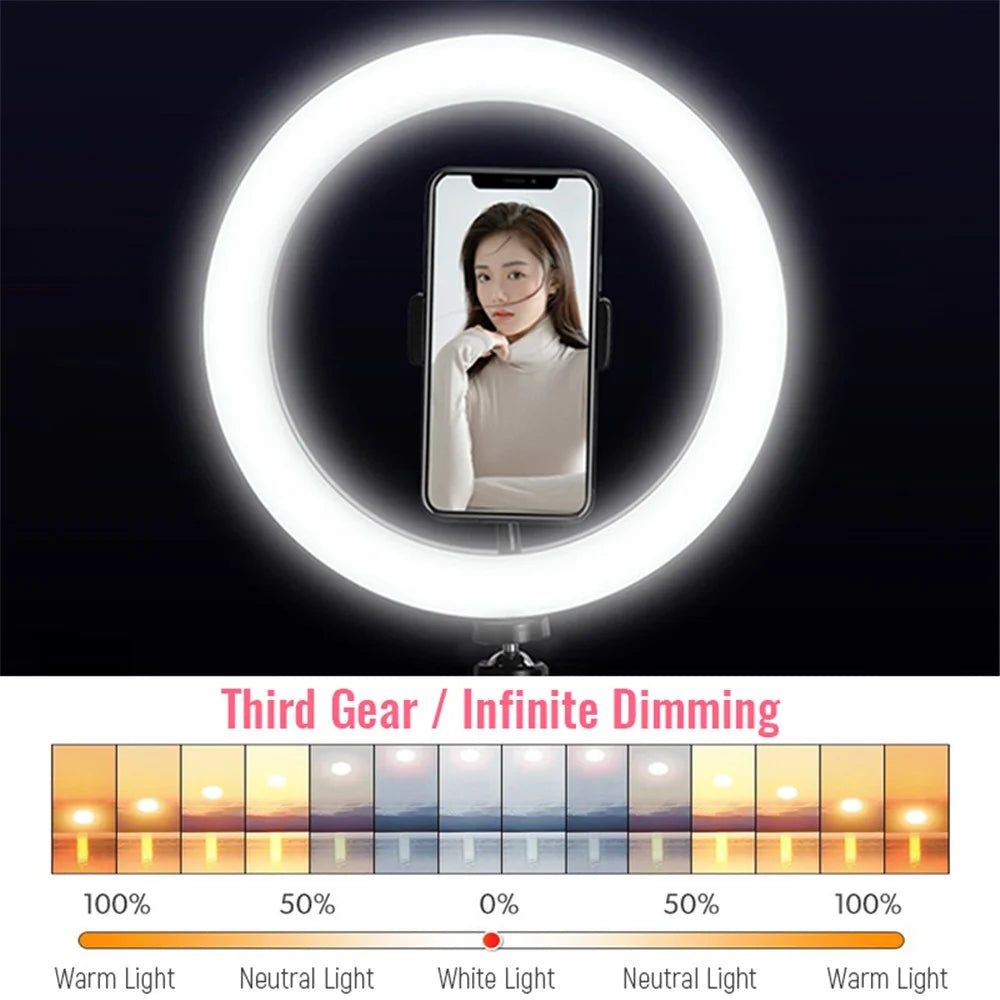 10inch USB Powered Ring Light with 160cm Telescopic Tripod Stand for Live Broadcast Video Shooting - 4