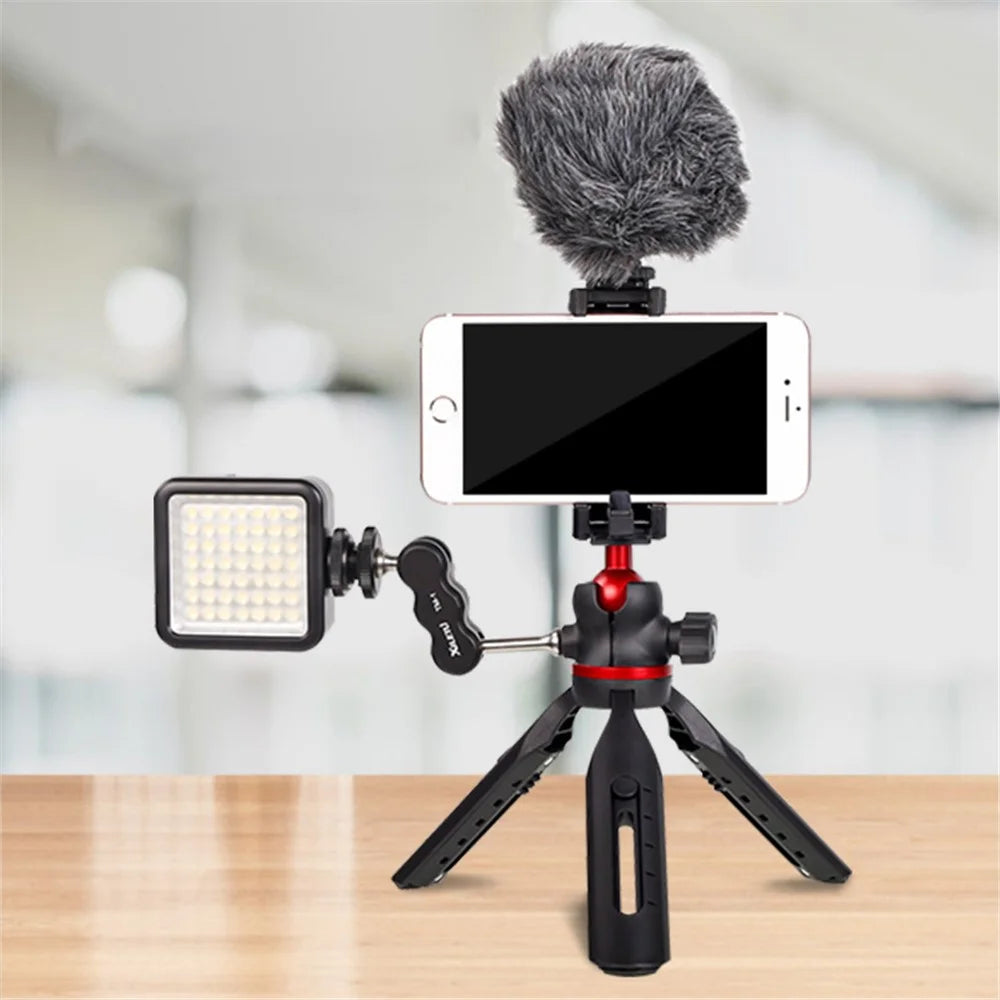 XILETU XBT1 Adjustable Height Mini Desktop Tripod with Folded Phone Holder - 2