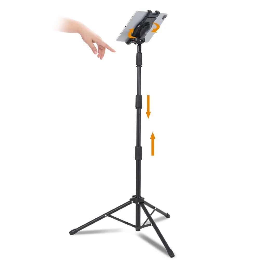 JY306V8 Tablet Tripod Stand Height Adjustable Stand Holder 360-degree Rotating Mount Stand for 7''-10.5'' Tablets and Phones - 7