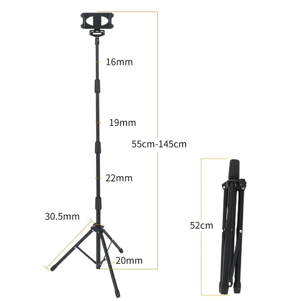 JY306V8 Tablet Tripod Stand for 4.7''-12.9'' Tablets and Phones Height Adjustable Stand Holder 360-degree Rotating Mount Stand - 6