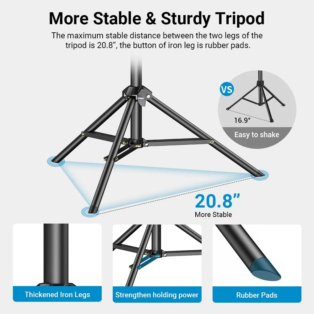APEXEL APL-JJ070 20"-70" Height Adjustment Tripod Cell Phone Selfie Stick for Video Recording Live Streaming - 6