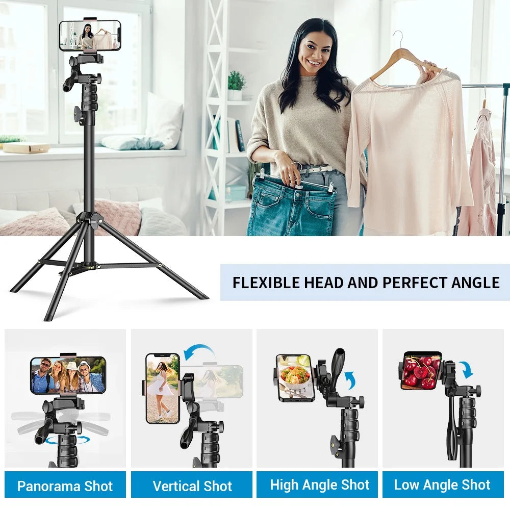APEXEL APL-JJ070 20"-70" Height Adjustment Tripod Cell Phone Selfie Stick for Video Recording Live Streaming - 7