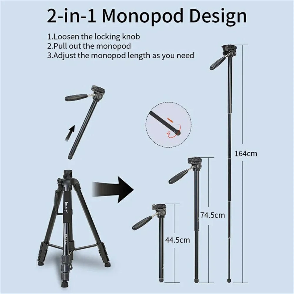 JMARY KP-2294 179cm 4-section Adjustable Monopod Multi-function Panoramic Photography Tripod - 7