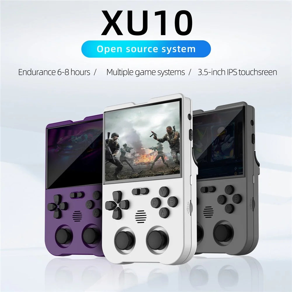 AMPOWN XU10 64GB Game Console Vintage Dual Joy-Pad Handheld Game Machine - White - 2