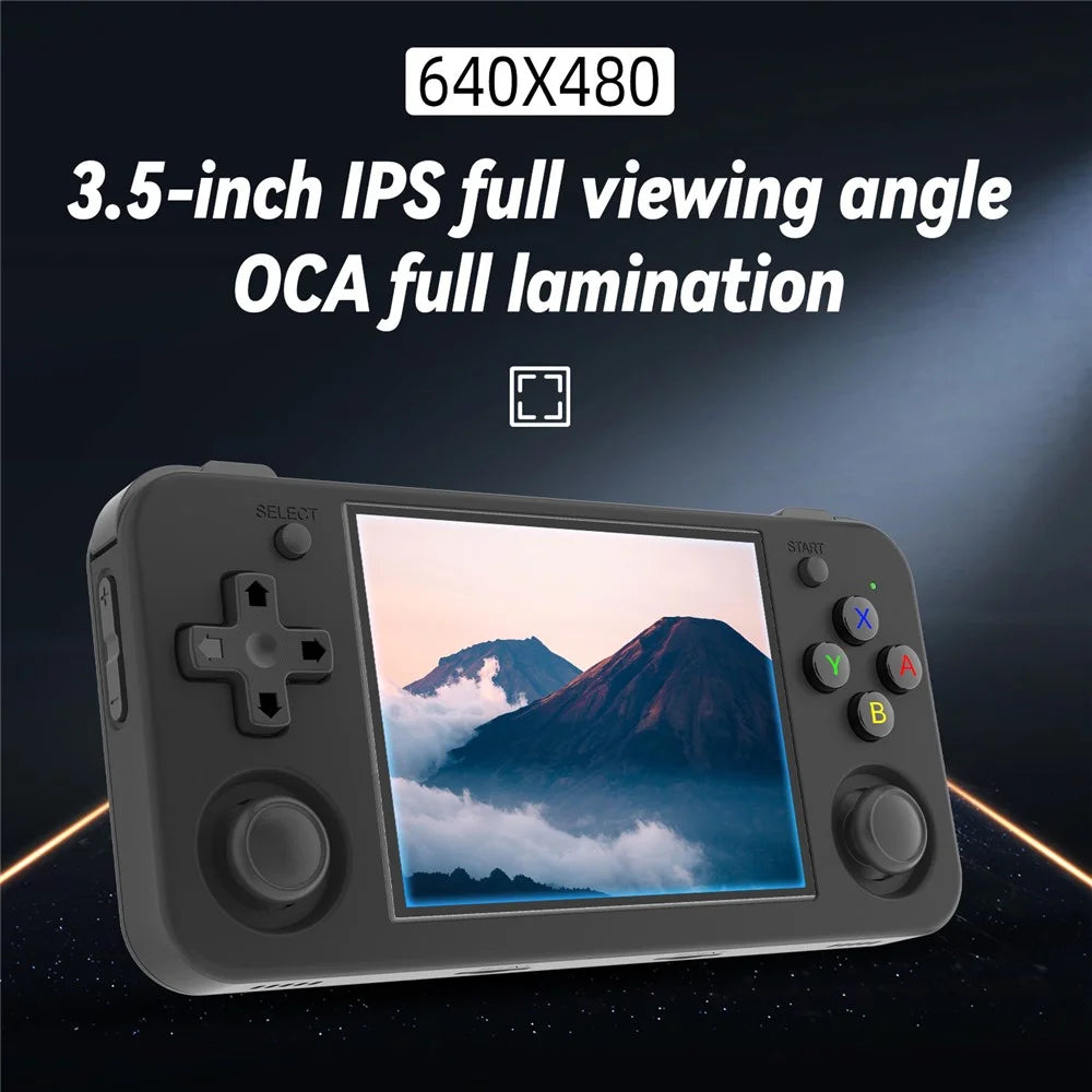ANBERNIC RG35XXH Linux System 3.5-inch IPS Screen Retro Game Console with HD Output (English Version), 64+128G - Black - 2