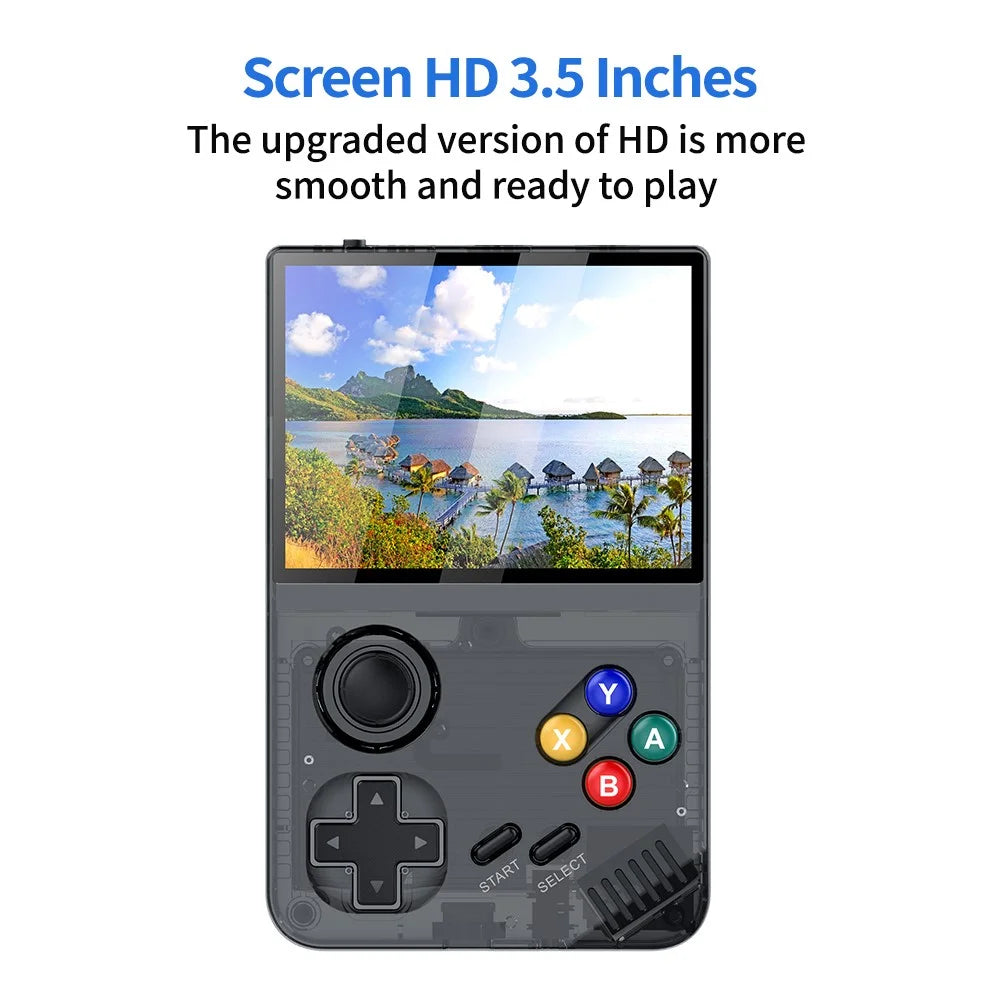 AMPOWN M19 3.5-inch IPS Screen Retro Handheld Game Console 3D Rocker Arcade Gamepad, without Memory Card - Black - 4