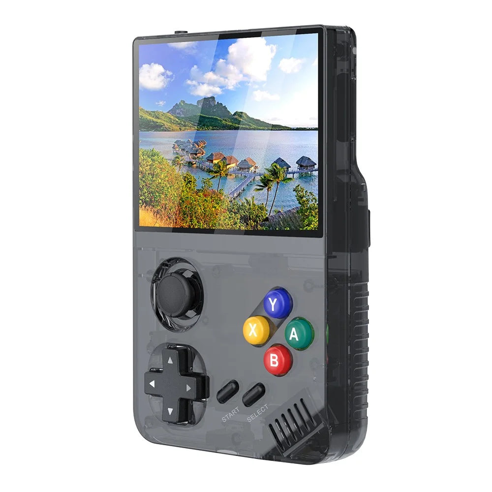 AMPOWN M19 3.5-inch IPS Screen Retro Handheld Game Console 3D Rocker Arcade Gamepad (English Version), with 128G TF Card - Black - 1
