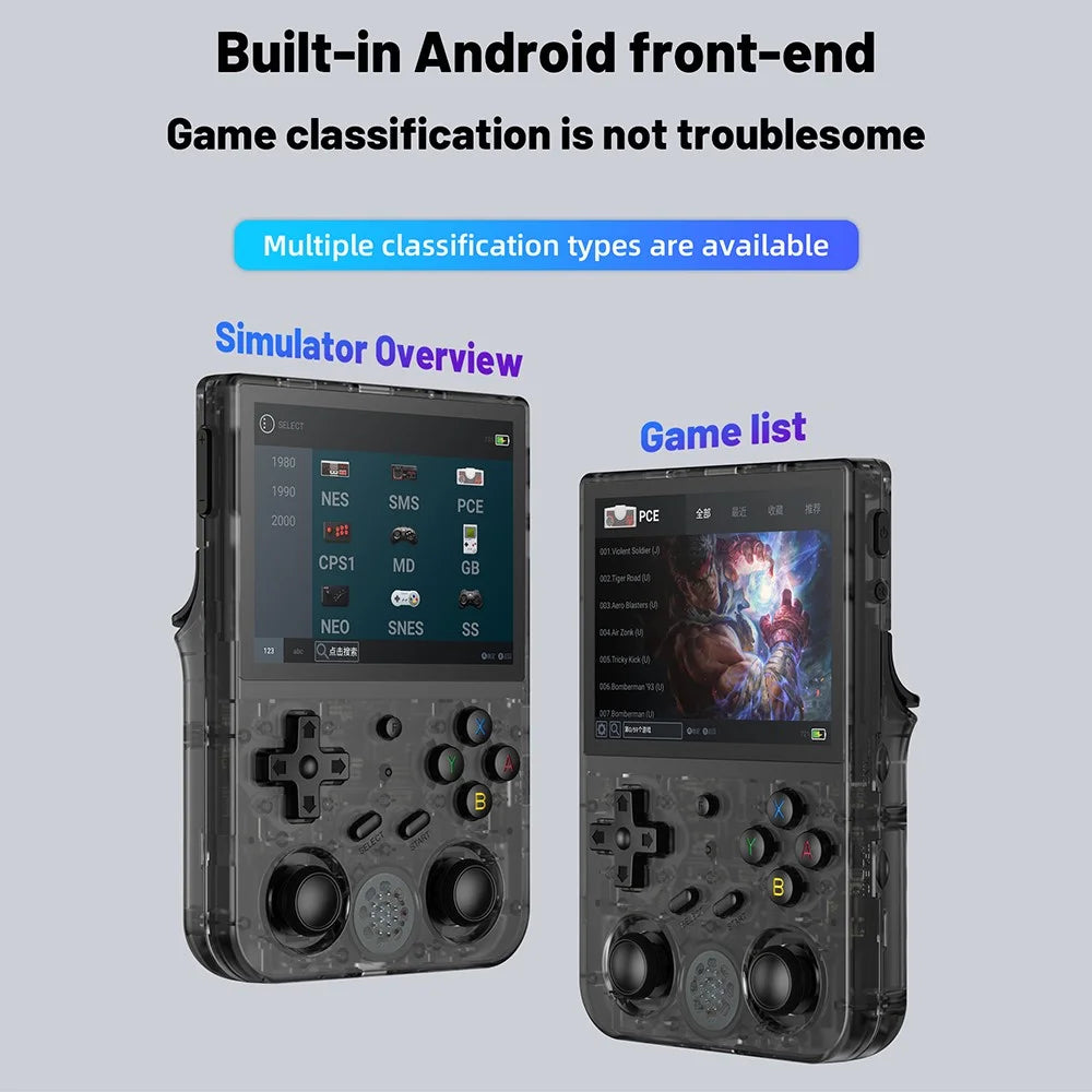 ANBERNIC RG353V 32G Handheld Retro Game Console with 128G TF Card (Built-In 25000 English Games) - Transparent Black - 5