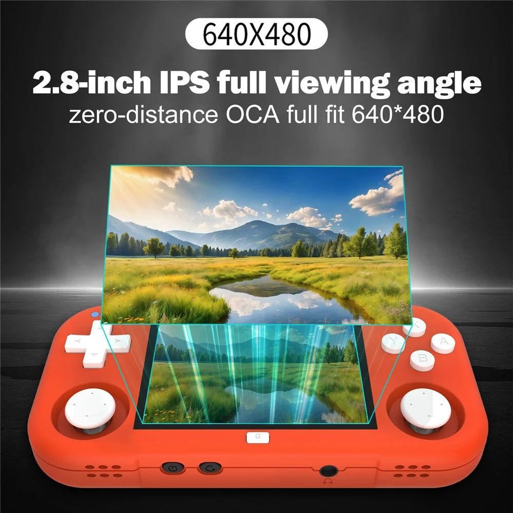 AMPOWN Magicx XU Mini M 128GB Portable Handheld Game Console Open Source High Definition Gaming Machine - Orange - 2