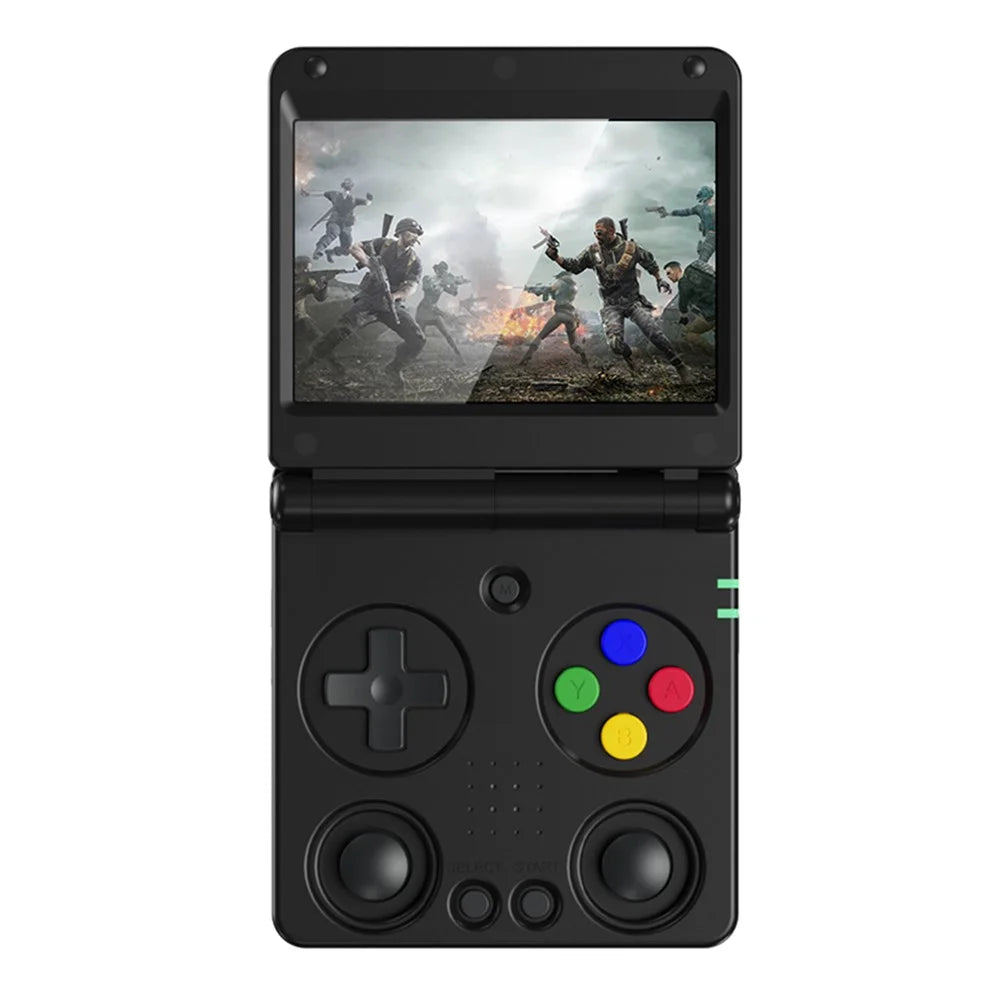 AMPOWN RG34XXSP 3.4 Inch IPS Screen Retro Handheld Game Console 64GB Foldable Wireless Gamepad, with 256G TF Card - Black - 1