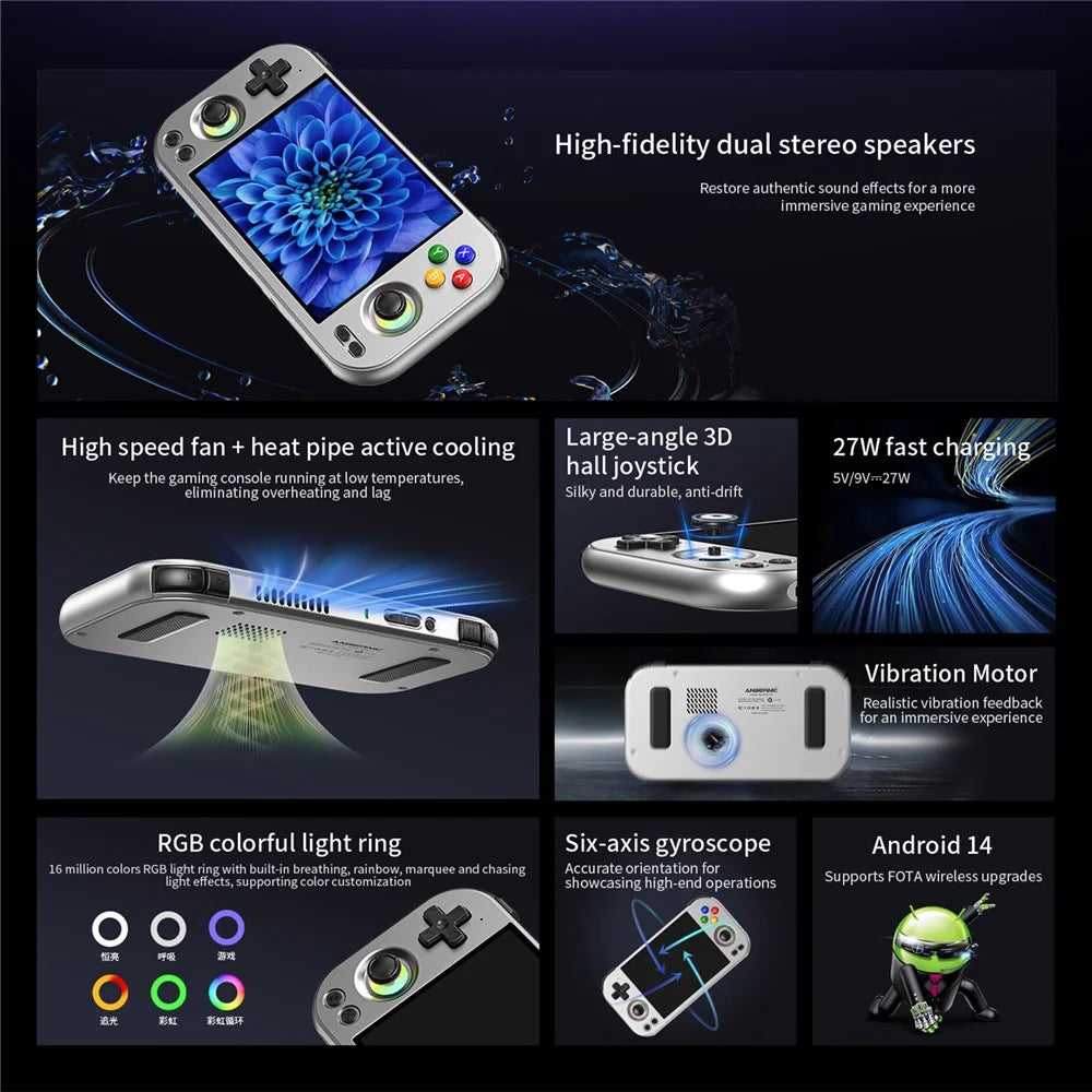 ANBERNIC RG477M 12G+256G Android 14 4.7 Inch LTPS Incell Screen Retro Handheld Game Console - Silver - 3