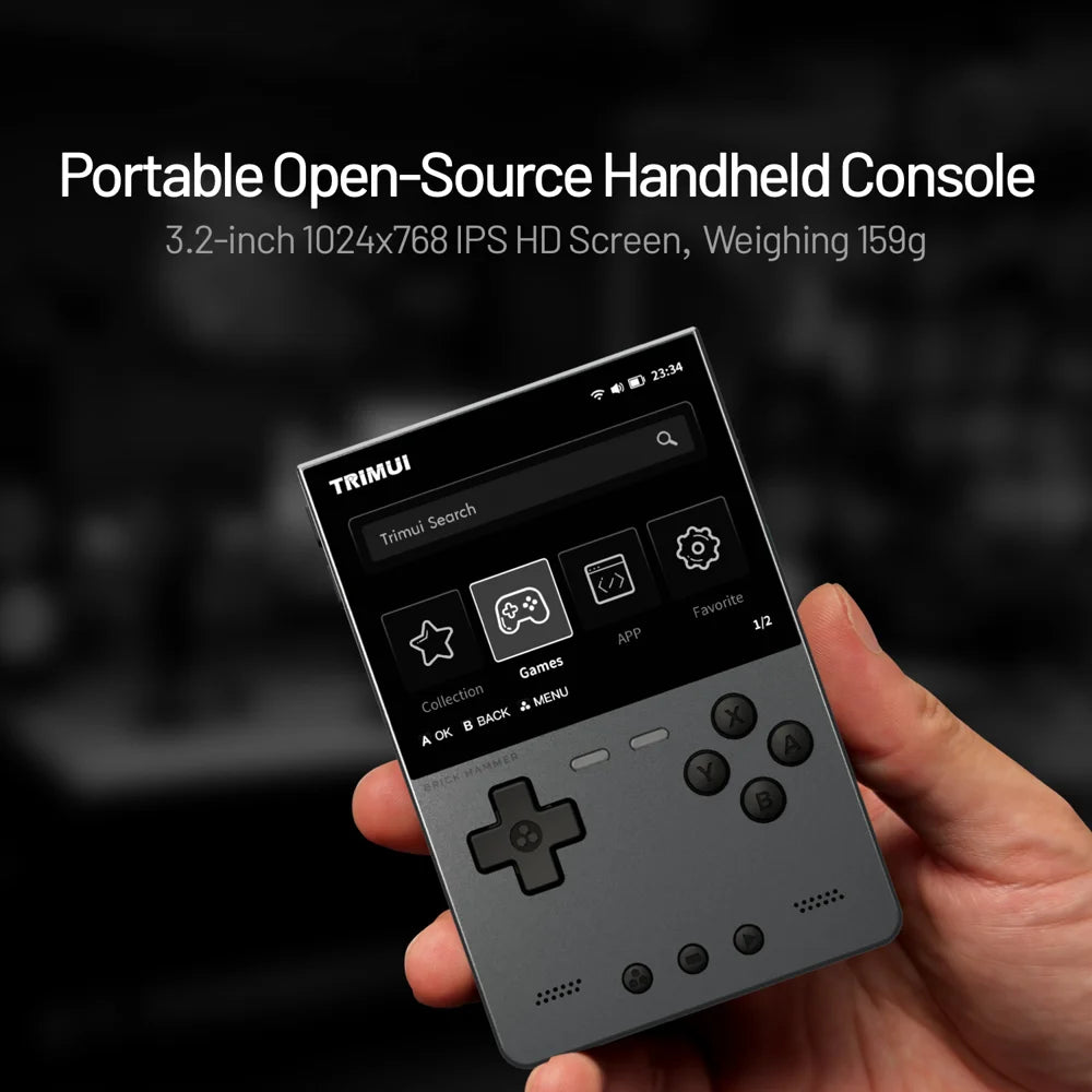 TRIMUI BRICK Hammer Handheld Video Game Console 3.2 Inch IPS Screen Retro Arcade Gamepad, without TF Card - Black - 7