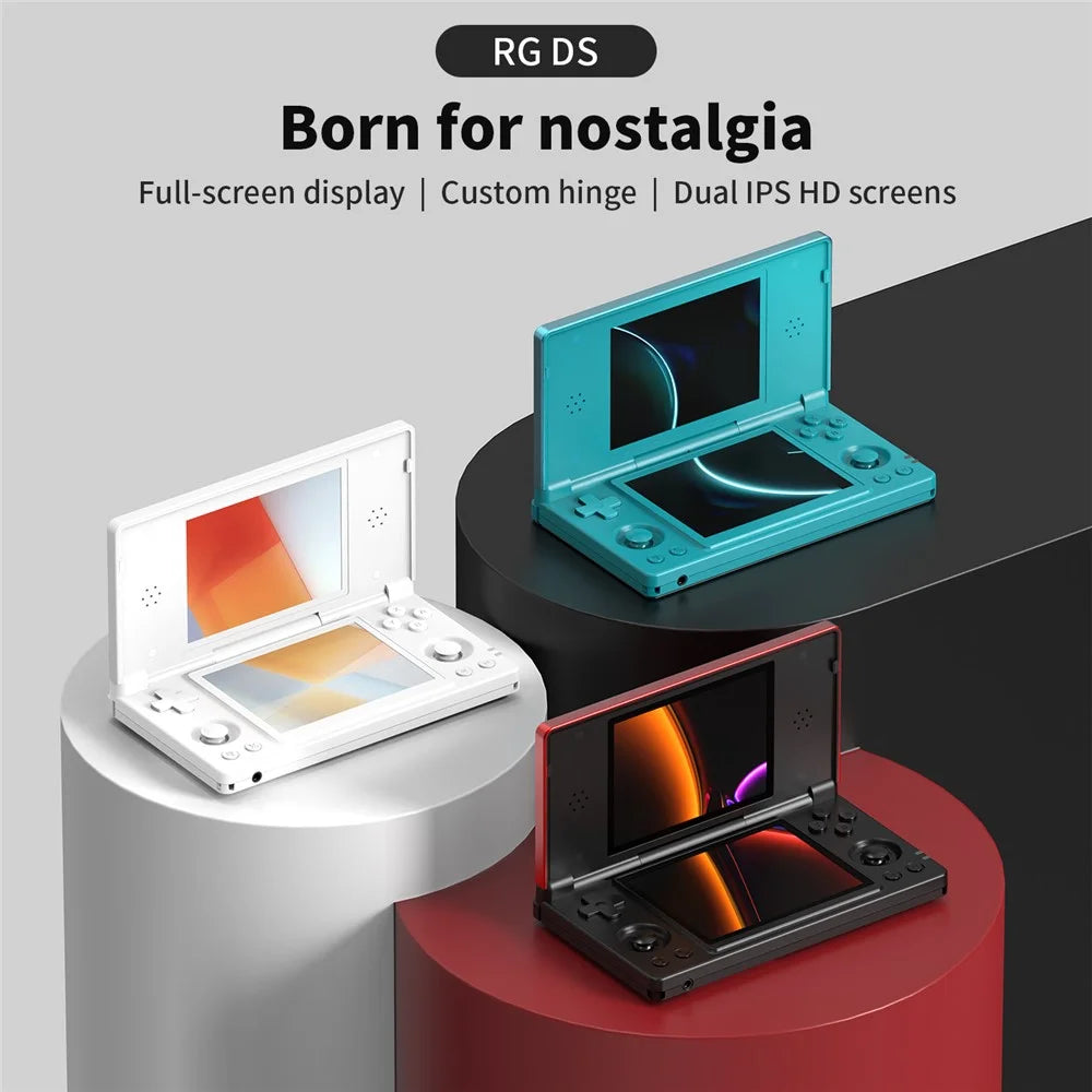 ANBERNIC 256G RG DS Handheld Game Console Retro Arcade Open Source Console with Dual IPS Screens - Red  /  Black - 2
