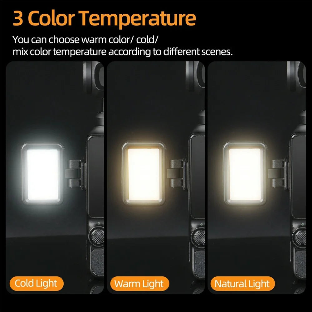 SUNNYLIFE OP3-L068 For DJI Osmo Pocket 3 Clip-on Dual Fill Light Three Color Temperature Dimmable Photography Lamp - Pink - 4