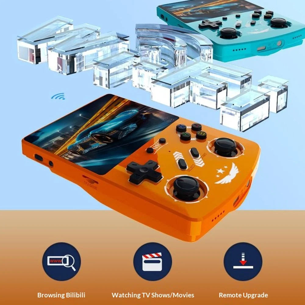 R40XX Handheld Game Console 4.2 inch IPS Screen 64GB Linux System Bluetooth-compatible Video Player - Orange - 3