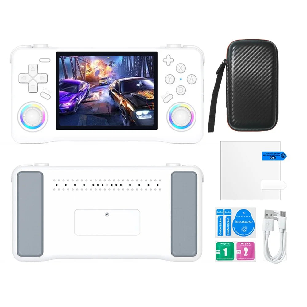 XF35H 64G Storage Open Source Handheld Game Console 3.5 inch IPS Display 30+ Emulators for Retro Gaming - White - 1