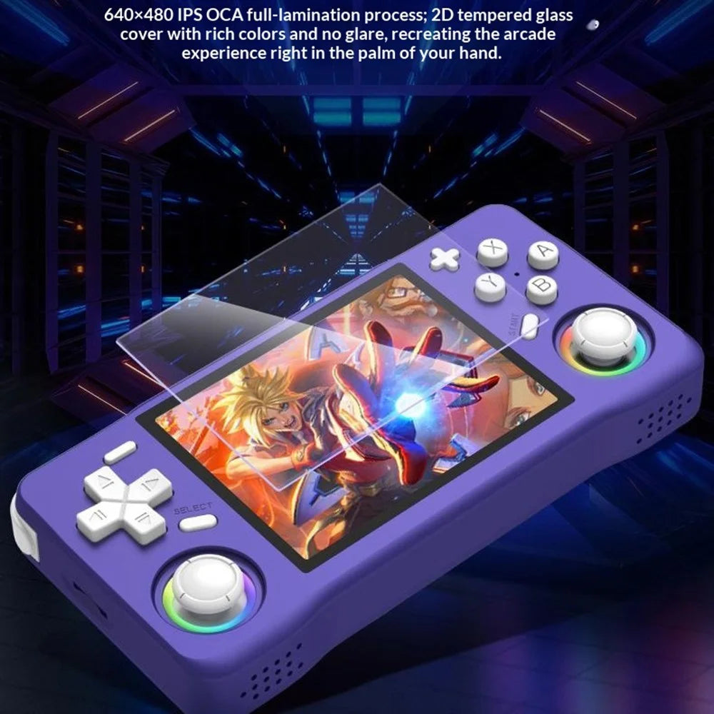 XF35H 64G Storage Open Source Handheld Game Console 3.5 inch IPS Display 30+ Emulators for Retro Gaming - White - 4