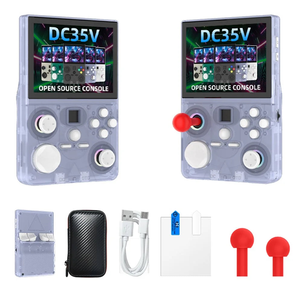 DC35V 64G Handheld Gaming Console 3.5 inch IPS Display Retro Arcade Games Player Supports 30+ Emulators - Glacier Blue - 1