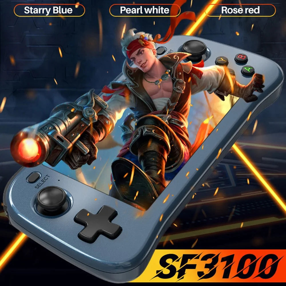 SF3100 Retro Handheld Game Console 4.5 Inch IPS Screen Portable Gaming Device with HD TV Output - Blue - 2