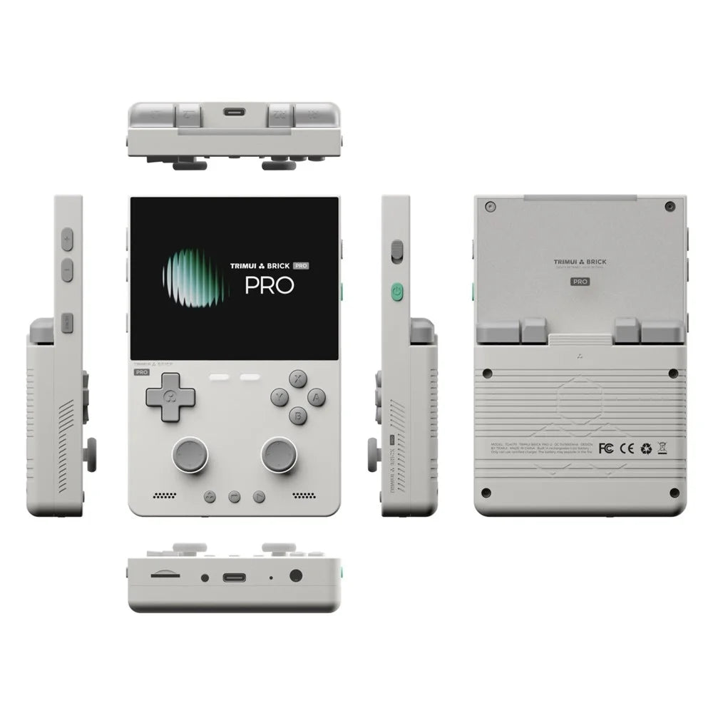 TRIMUI Brick Pro Handheld Game Console without TF Card Dual Hall Joysticks 3.95 inch IPS Screen Linux Retro Gamepad - White - 3