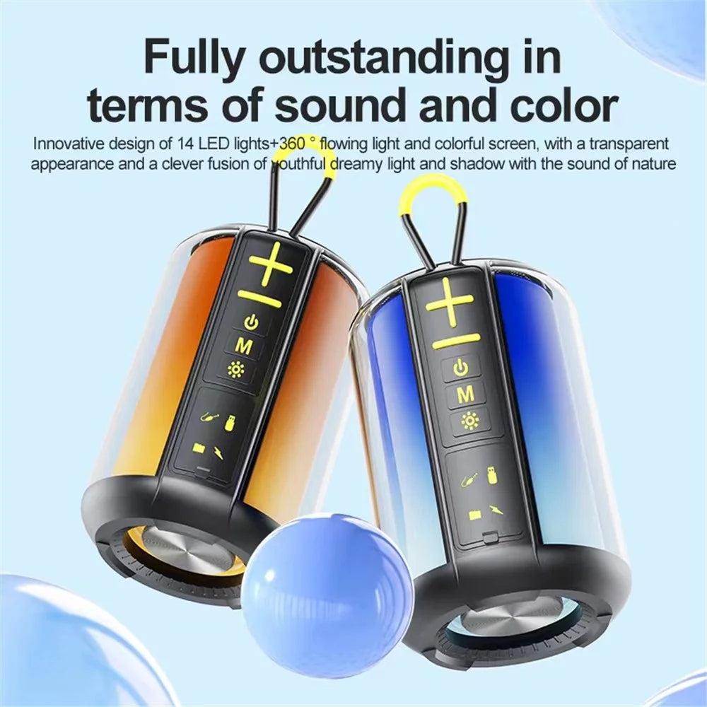 S16 Outdoor Mini TWS Bluetooth-compatible Speaker FM Radio Colorful Light Portable Subwoofer - 5