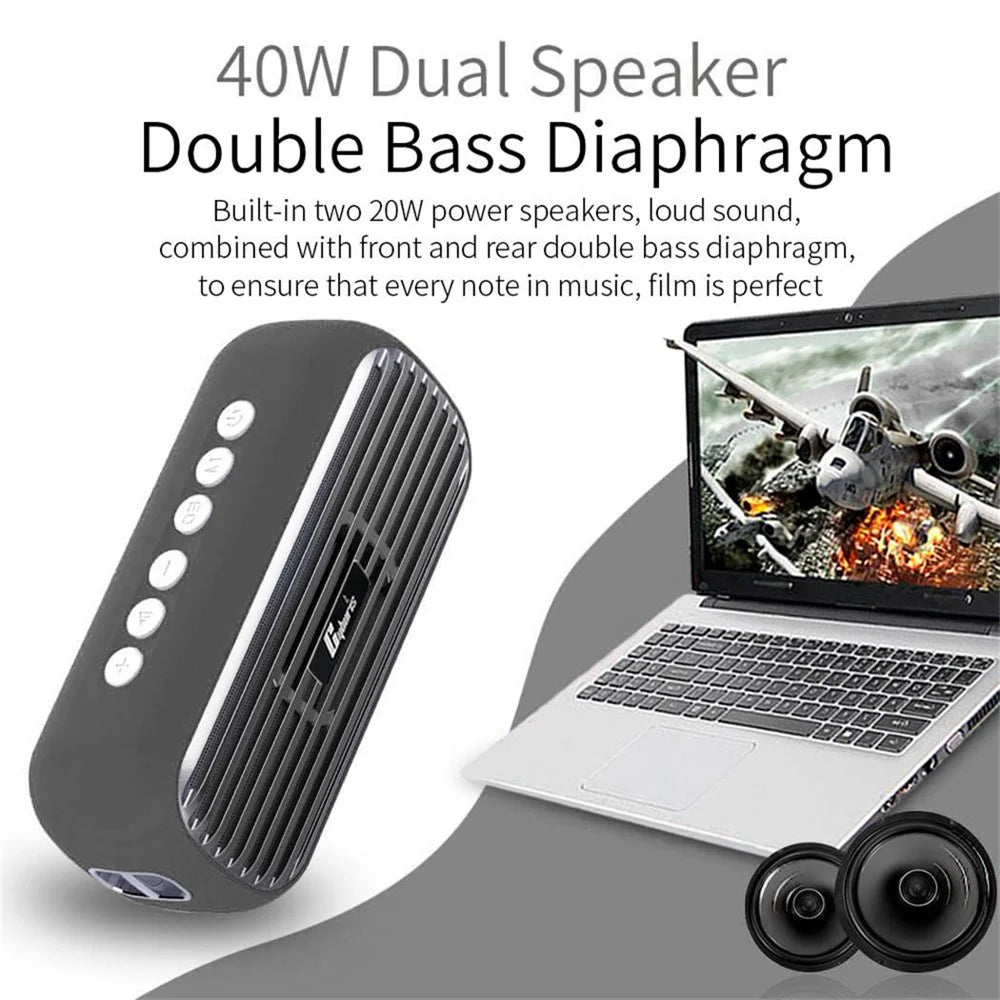 CYBORIS T5 Pro Retro TWS Bluetooth-compatible Speaker 40W Portable Subwoofer - 4