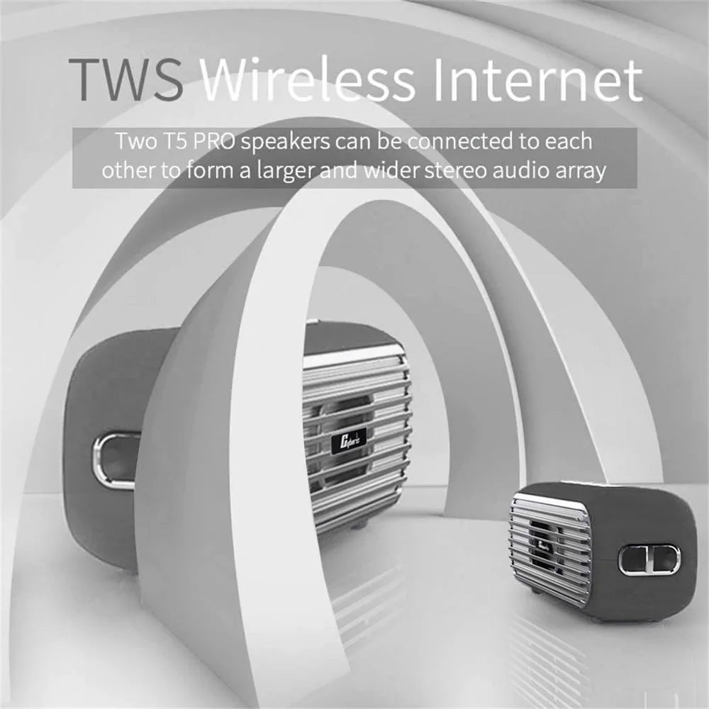 CYBORIS T5 Pro Retro TWS Bluetooth-compatible Speaker 40W Portable Subwoofer - 5