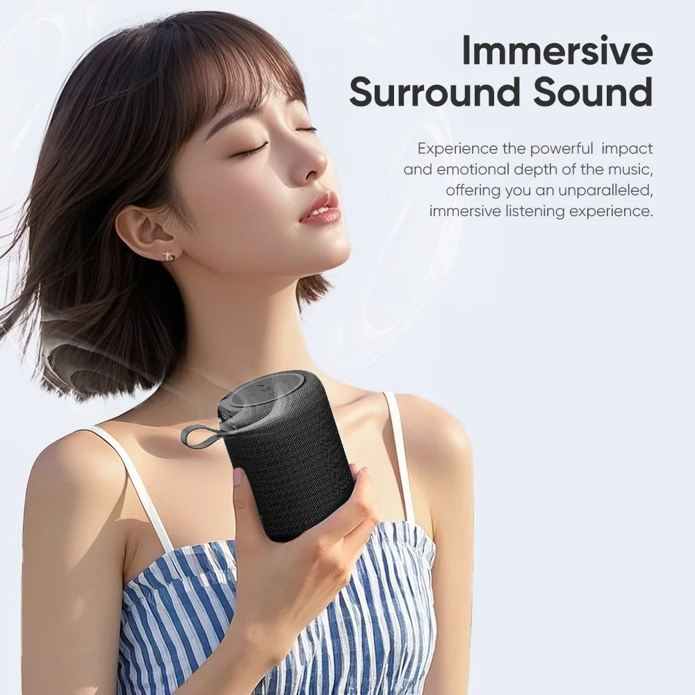 ROCK S56 Fabric Mesh BT Speaker with Ambient Light Stereo Sound Multi-Connection Portable Speaker - 4
