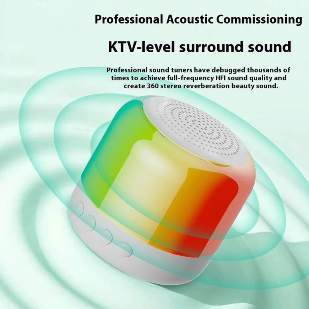 Y6C Portable Outdoor Bluetooth-Compatible Speaker Stereo Surround Wireless Mini Subwoofer with RGB Light - White - 4