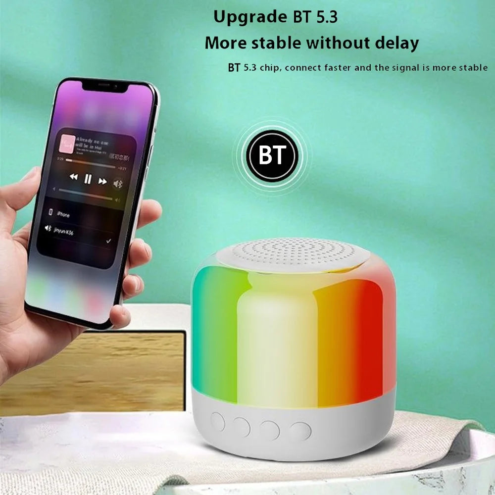 Y6C Portable Outdoor Bluetooth-Compatible Speaker Stereo Surround Wireless Mini Subwoofer with RGB Light - White - 5