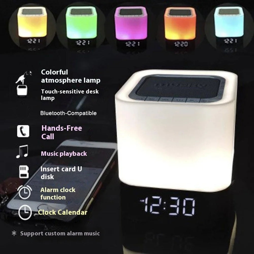 MUSKY DY28P 3 Level LED Lighting Bluetooth-Compatible Speaker Touch Control Night Light with Alarm Clock - 2