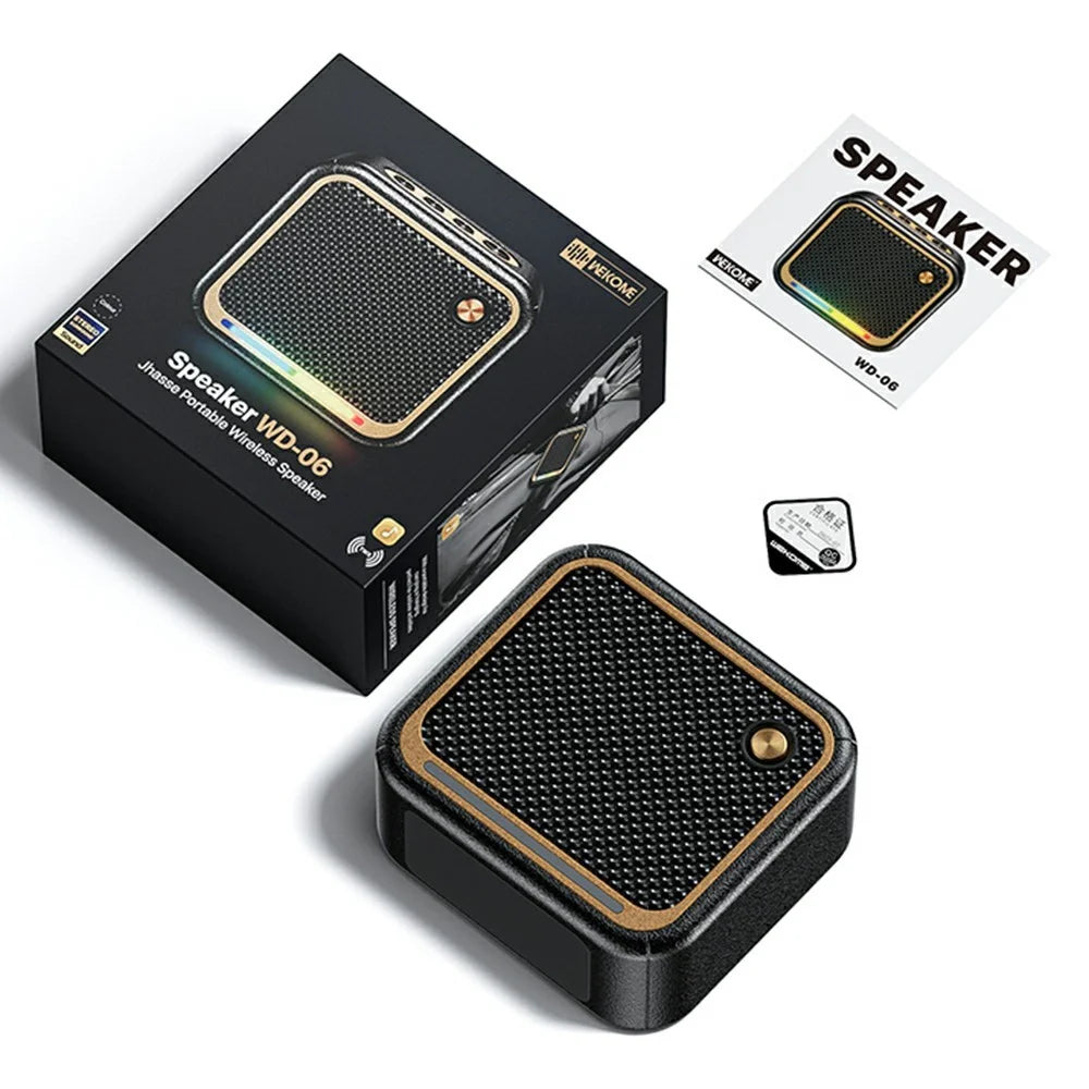 WEKOME WD-06 Jazz Portable Bluetooth-compatible Speaker RGB Lighting Full Range Loudspeaker - Black - 7