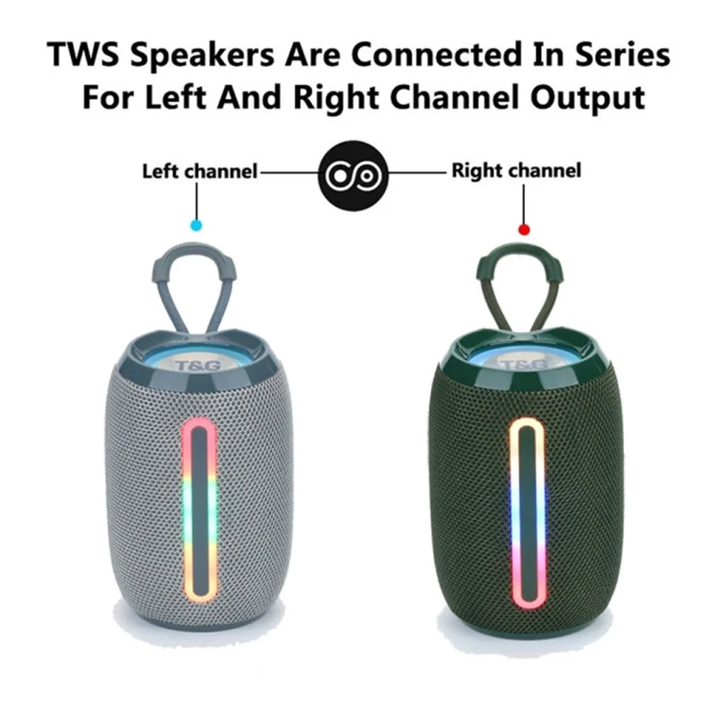 T&G TG653 TWS Portable Bluetooth-compatible Speaker LED Light Outdoor Wireless Stereo Subwoofer - Blue - 6