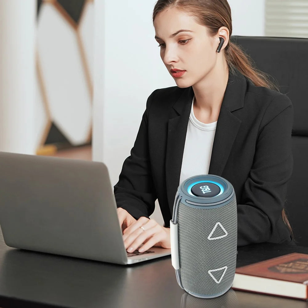 T&G TG657 Portable Wireless 3D Stereo Subwoofer Bluetooth-compatible Speaker Support FM / TF Card / USB / LED Atmosphere Light - Grey - 5