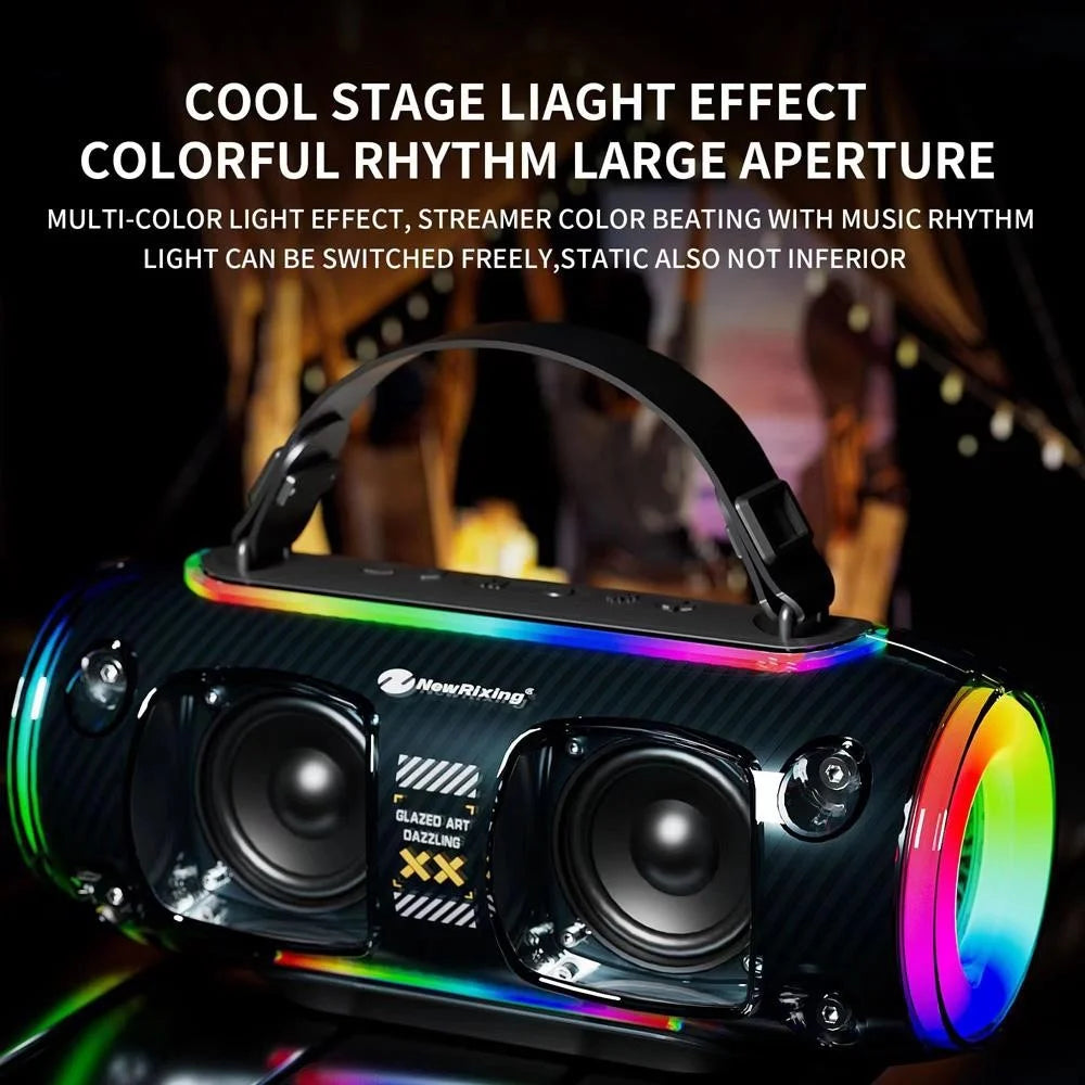 NR8806 Outdoor Waterproof Wireless Bluetooth-compatible Speaker RGB Light Rhythm Subwoofer - Blue - 2