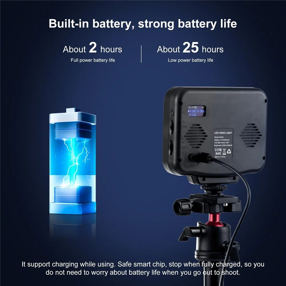 PULUZ PU634 RGB Photography Lamp Skin Beauty Live Streaming LED Fill Light for Camera Phone - 5