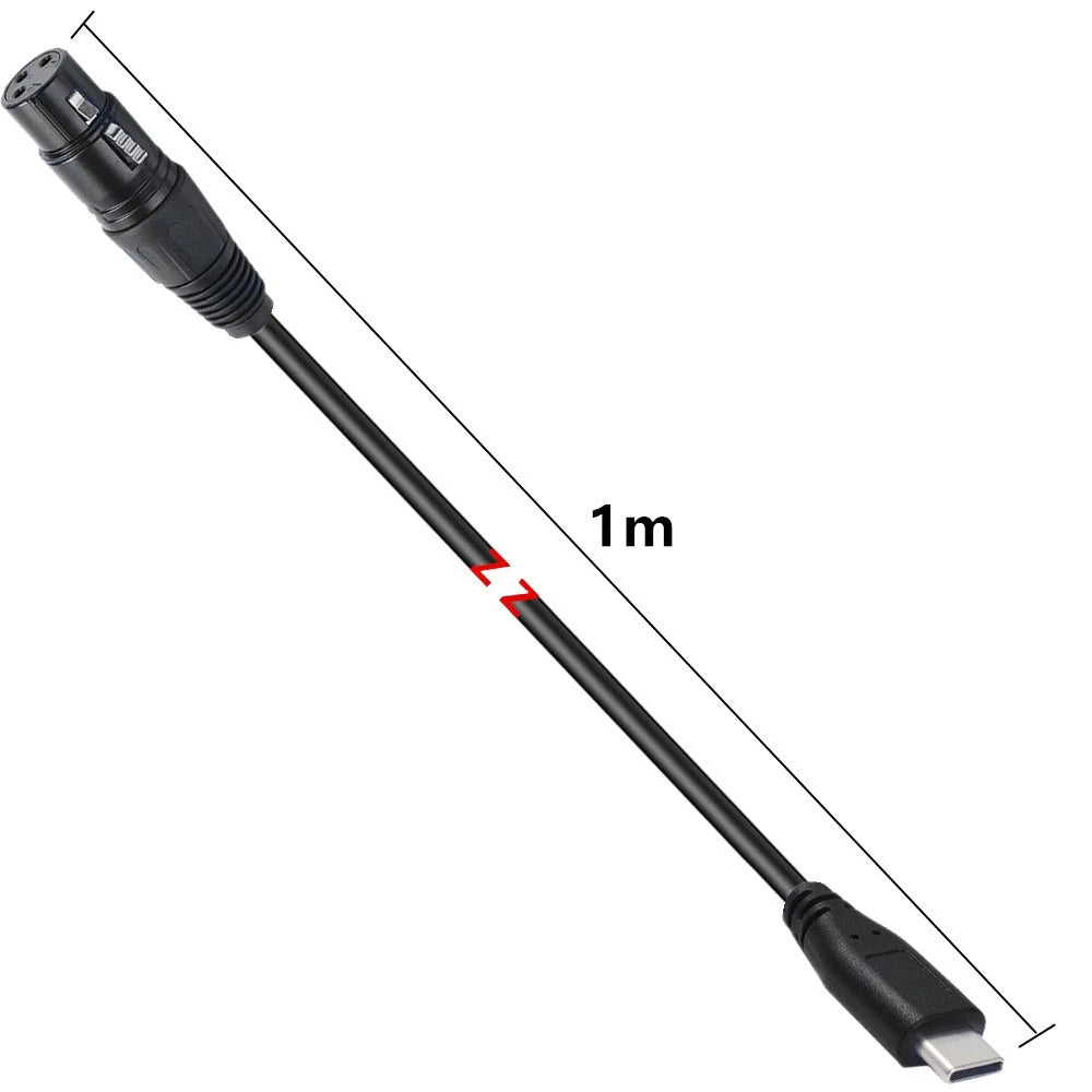JUNSUNMAY 1m Type-C Male to XLR Male Cable Microphone Audio Adapter for Mobile Phones  /  Tablets  /  Laptops  /  Computers - 5