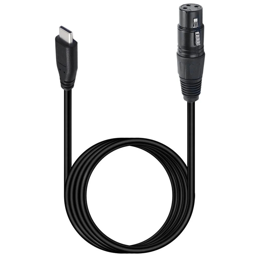 JUNSUNMAY 1m Type-C Male to Female XLR Microphone Audio Cable Adapter for Mobile Phone / Tablet / Laptop - 2