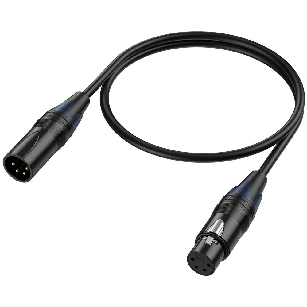 JUNSUNMAY 1.8m XLR Cable 4-Pin Male to Female Audio Adapter Extension Cord for Video Cameras / Stage Lights / Mixers - 1