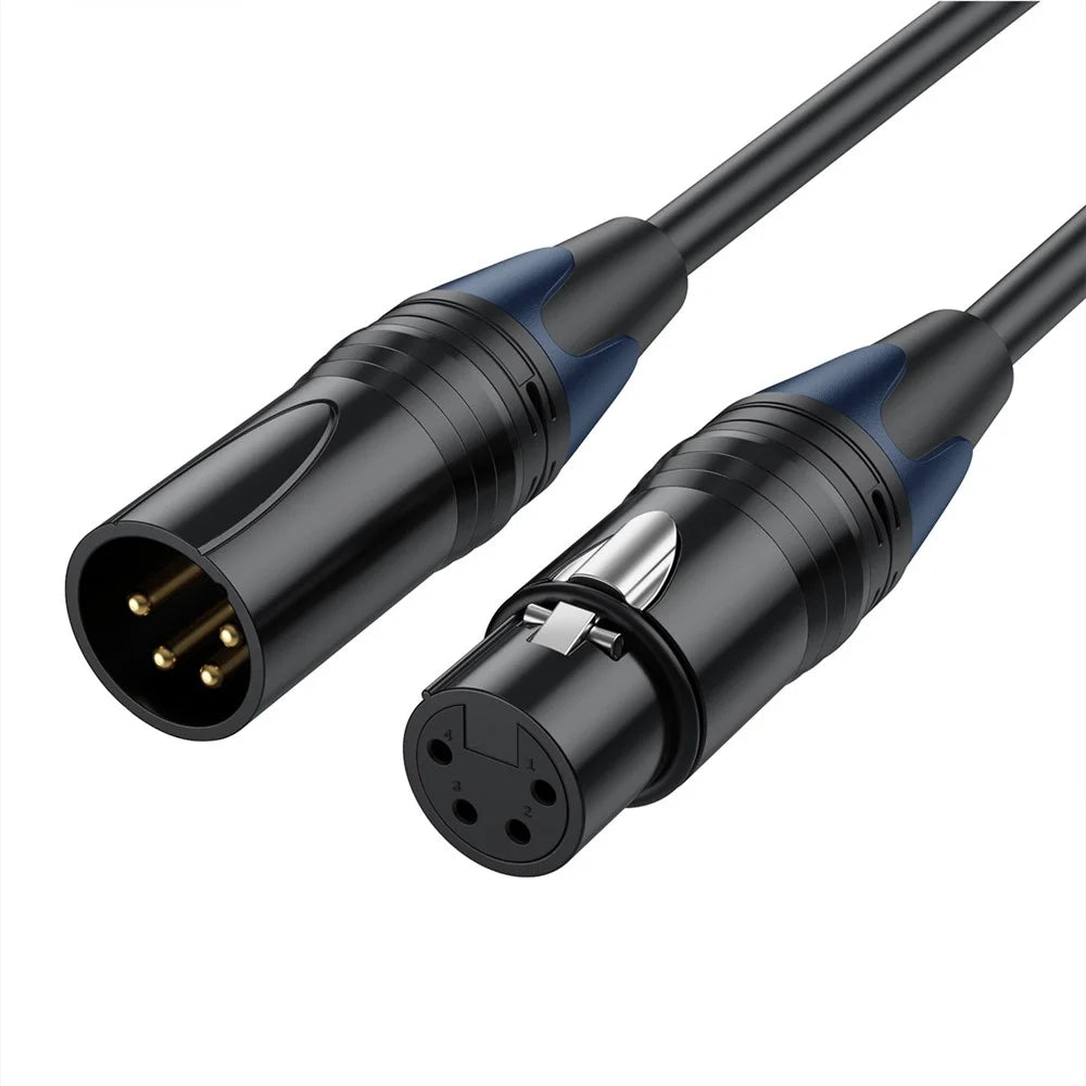 JUNSUNMAY 3m XLR Cable 4-Pin Male to Female Audio Adapter Extension Cord for Video Cameras / Stage Lights / Mixers - 2