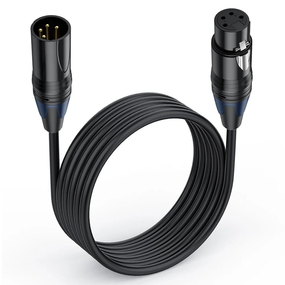 JUNSUNMAY 10m XLR Cable 4-Pin Male to Female Audio Adapter Extension Cord for Video Cameras / Stage Lights / Mixers - 1