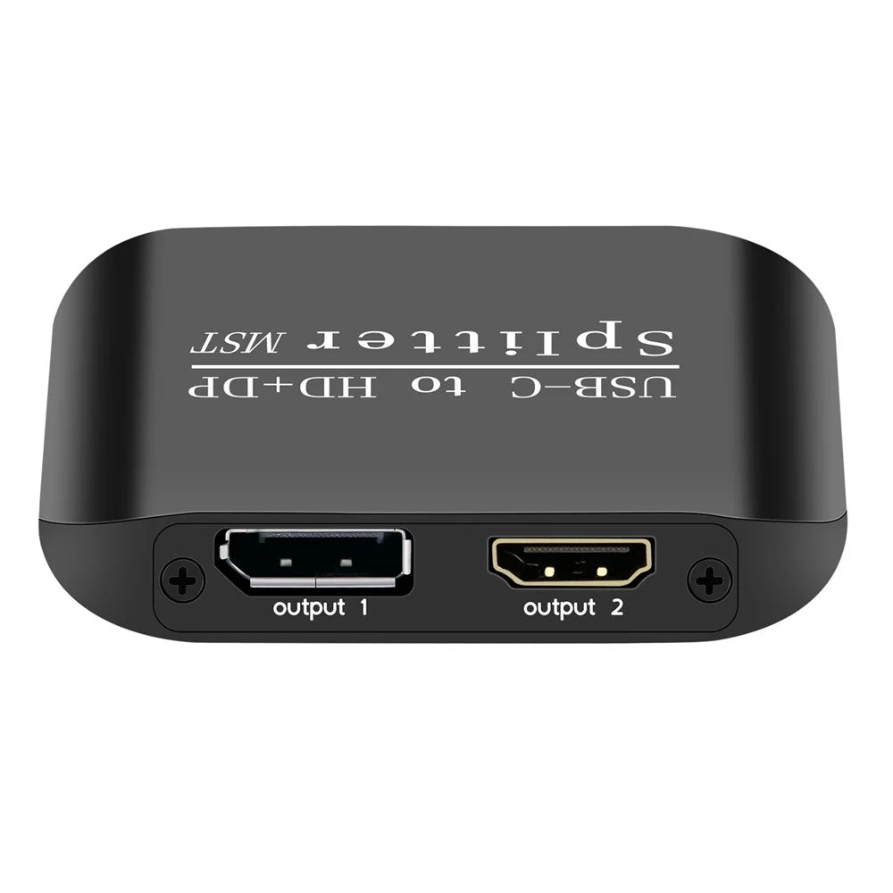 NK-E60 USB-C to HD+DP Splitter Support MST / SST 4K 60Hz 3D / HDR Adapter for Dual Display / Mirror Mode - 4