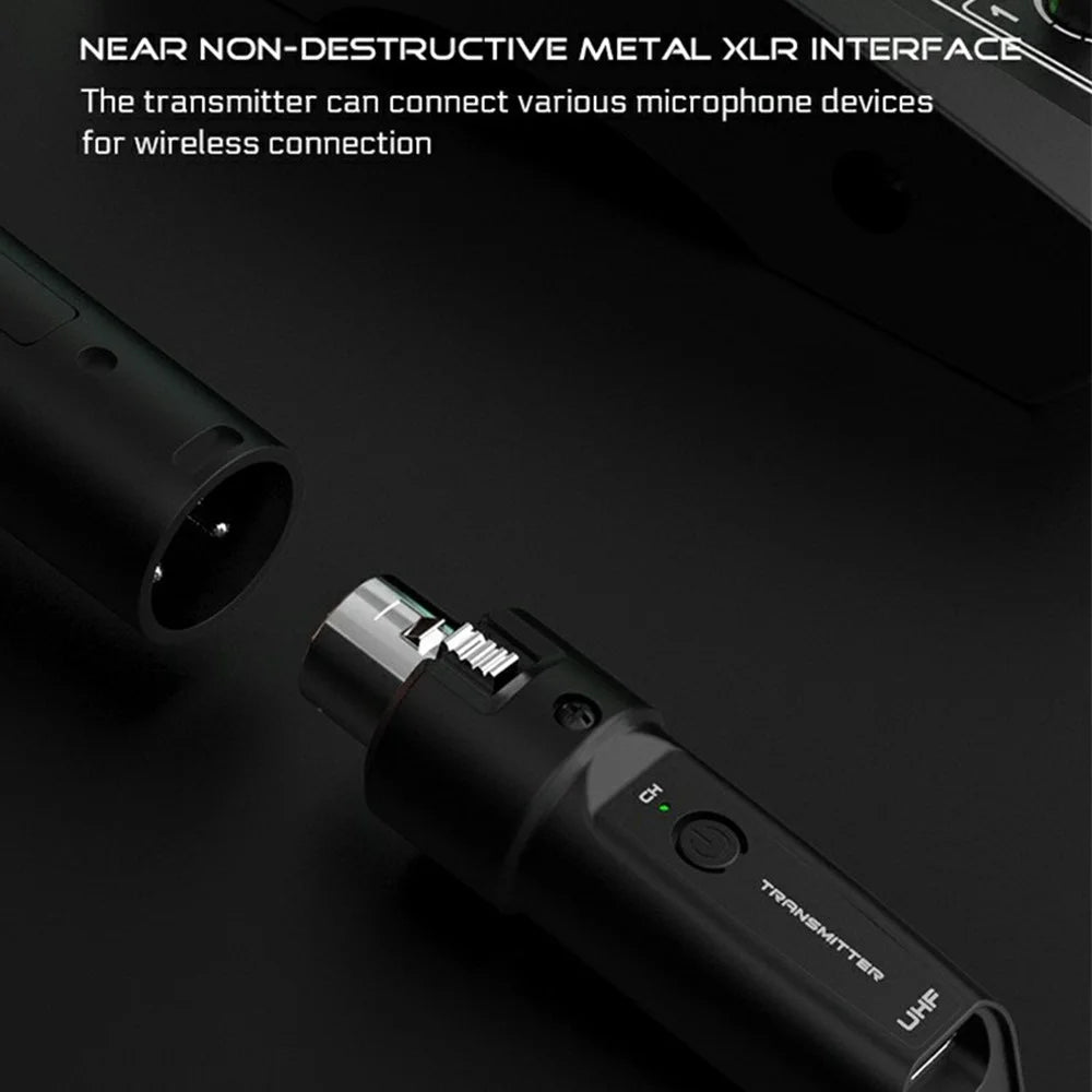 K1 Wired to Wireless Microphone Converter for Handheld Dynamic Mic, 2 Transmitter + 1 Receiver - 5