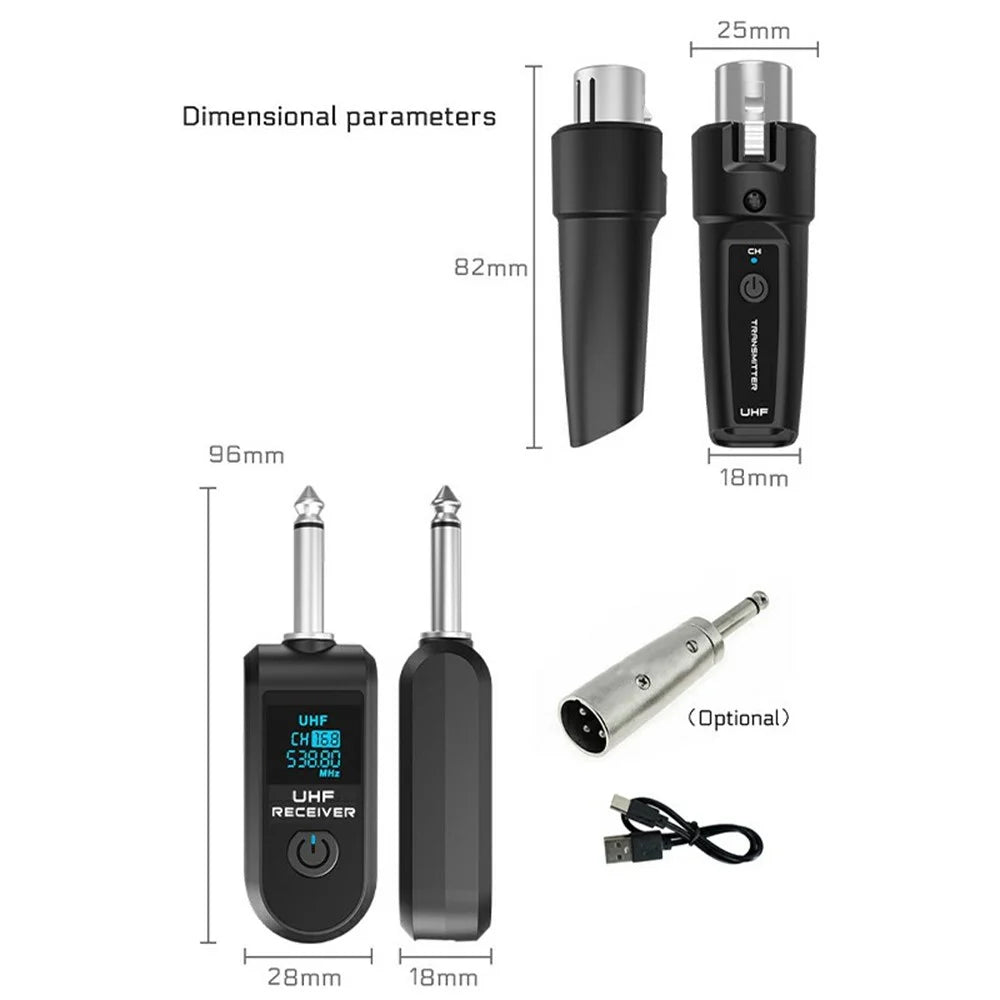 K1 Wired to Wireless Microphone Converter for Handheld Dynamic Mic, 2 Transmitter + 1 Receiver - 7