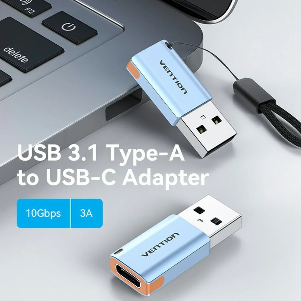 VENTION CUA Series USB 3.1 Type-A Male to Type-C Female Adapter Aluminum Alloy OTG Converter with Lanyard - 2