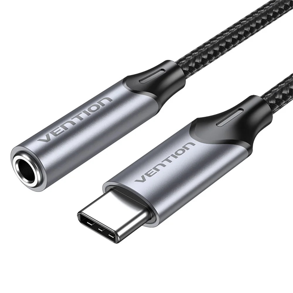 VENTION BGM Series 0.1m Type-C to 3.5mm Audio Adapter Cable with DAC Decoder - Grey - 1