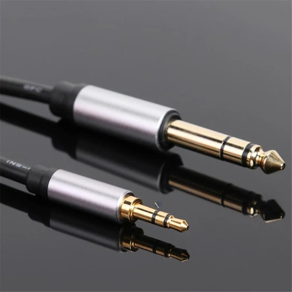 0.3m Conversion Cord 3.5mm Male to 6.35mm Male TRS Jack Aux Adapter Cable for Mixer Amplifier - 6