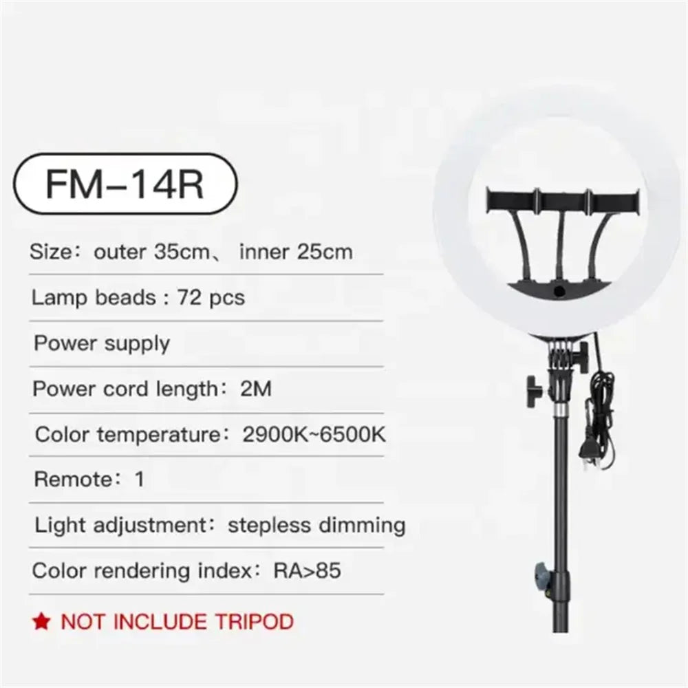JMARY FM-14R 14-inch Live Streaming Ring Light Photography LED Fill Light - US Plug - 6