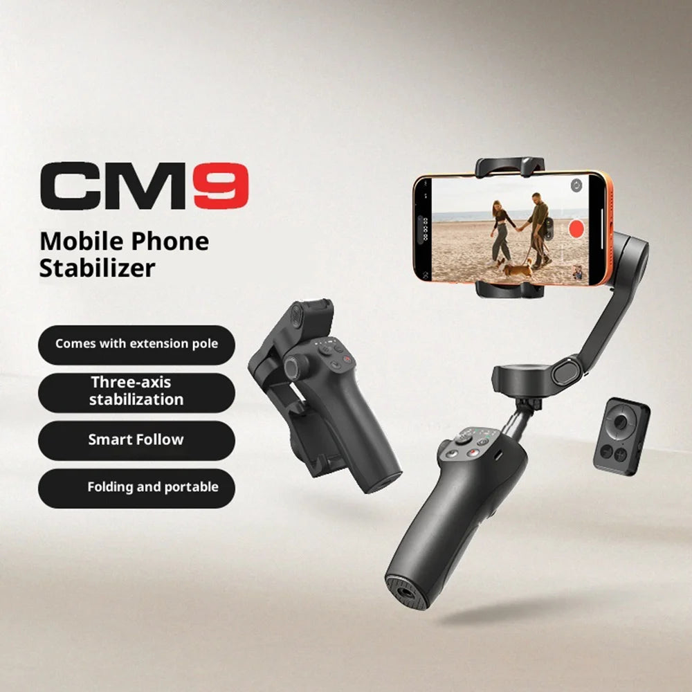 FUNSNAP CM9 3-Axis Handheld Gimbal Stabilizer AI Smart Tracking  Anti-shake Camera Phone Stabilizer for Live Streaming - Black - 2