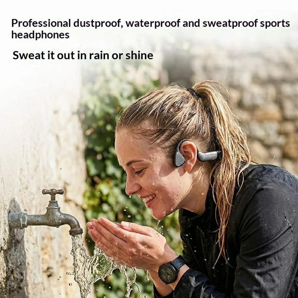 A29 Bone Conduction Bluetooth-compatible Earphones Waterproof Open Ear Headphone for Running Cycling - Black - 3